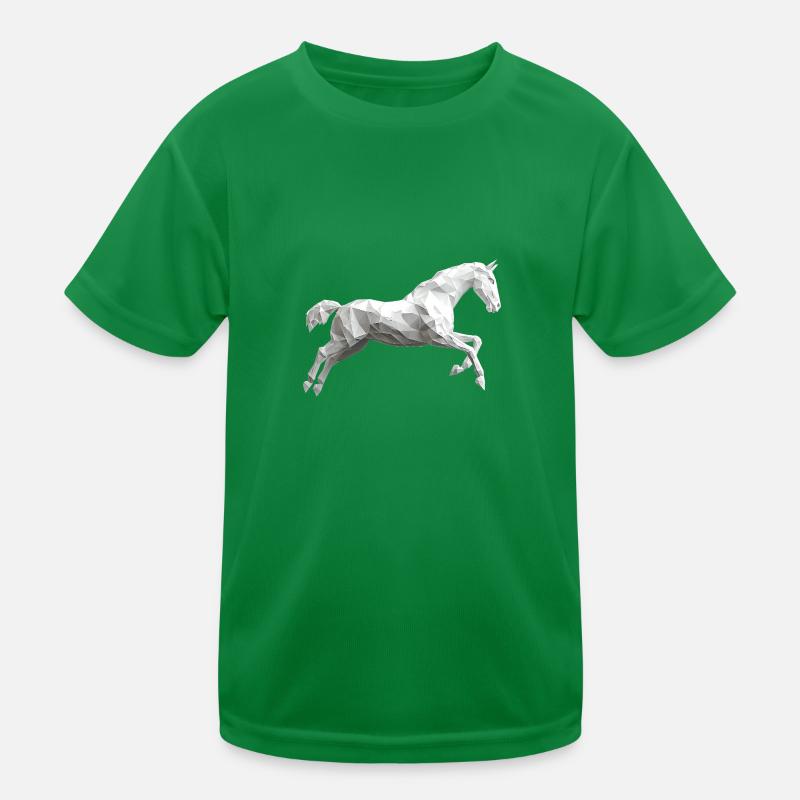 Weisses Pferd Low Poly Logo Art Design Schimmel Kinder Funktions-T-Shirt