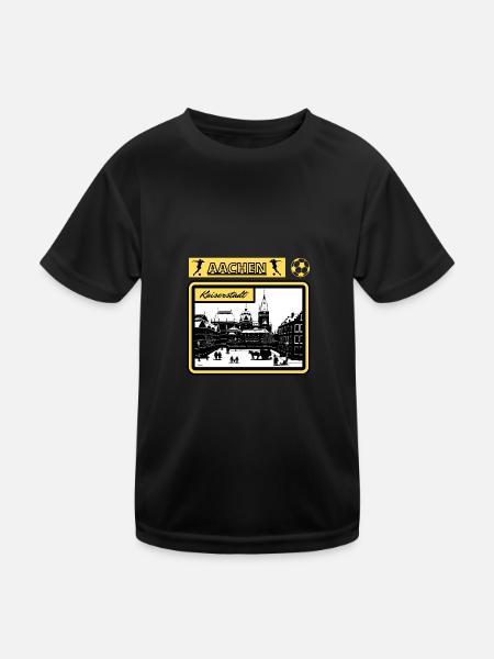 Aachen Kaiserstadt Nostalgie Fan Ölbilddesign - Kinder Funktions-T-Shirt - Schwarz