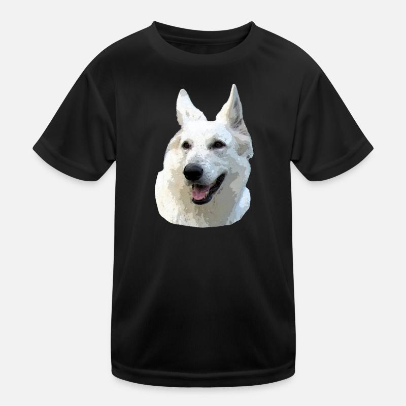 Weißer Schäferhund - Kinder Funktions-T-Shirt - Schwarz