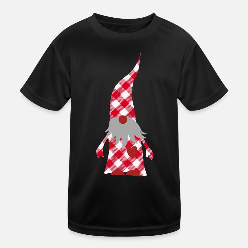Gnome Christmas Plaid Plaid Pattern Xmas Decoration Kids Functional T-Shirt