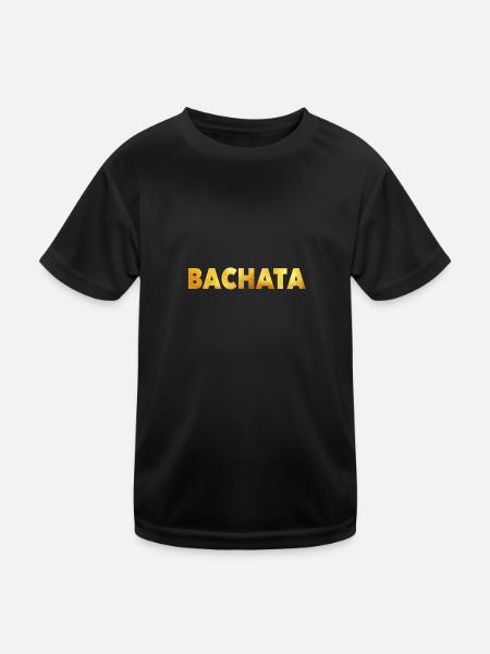 Bachata GOLD - Bachata Dance Shirt - Kinder Funktions-T-Shirt - Schwarz