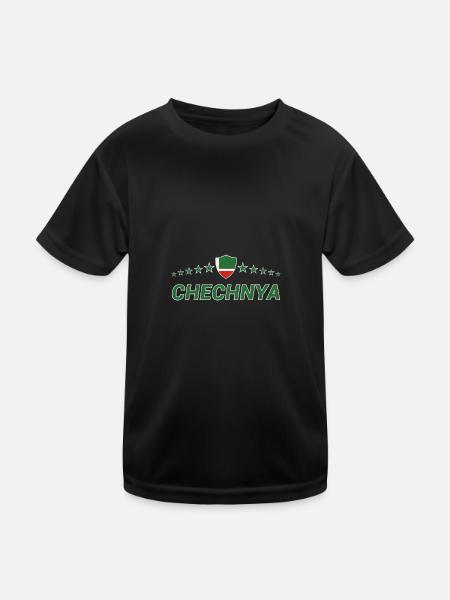 Tschetschenien - Kinder Funktions-T-Shirt - Schwarz - Vorne