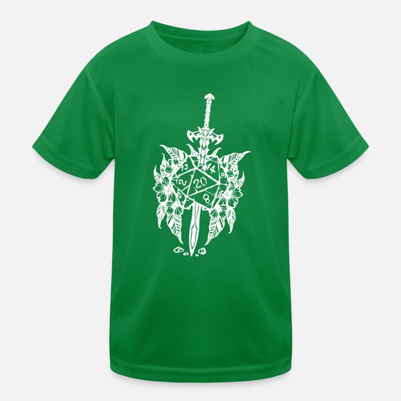 D20 rpg game épée fleur T-shirt sport Enfant