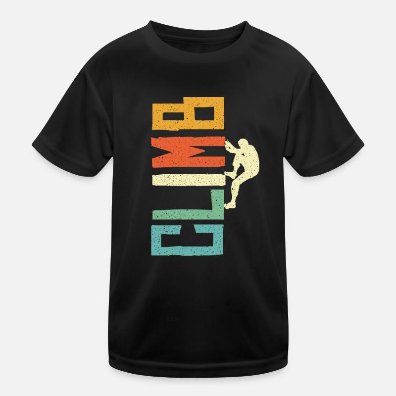 Bouldern Boulder Kletterer Klettern Bergsteiger Kinder Funktions-T-Shirt
