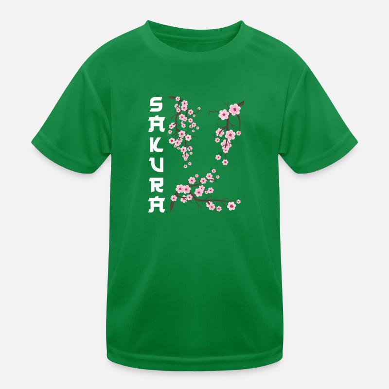 Japanese Cherry Blossom Sakura Kids Functional T-Shirt