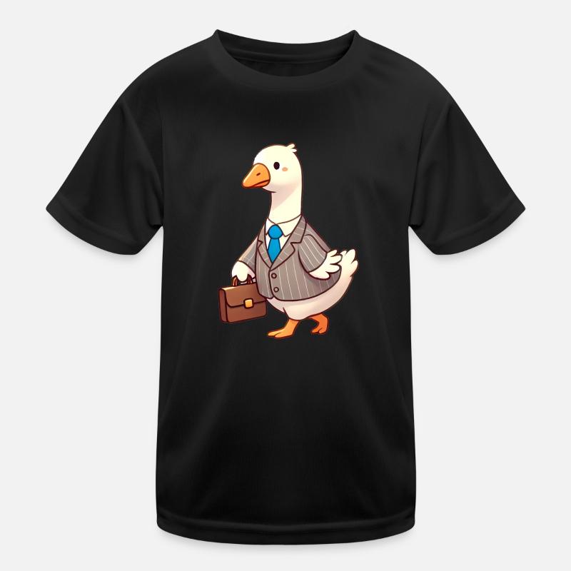 Ernsthafte Gans im Business-Anzug-Design Kinder Funktions-T-Shirt