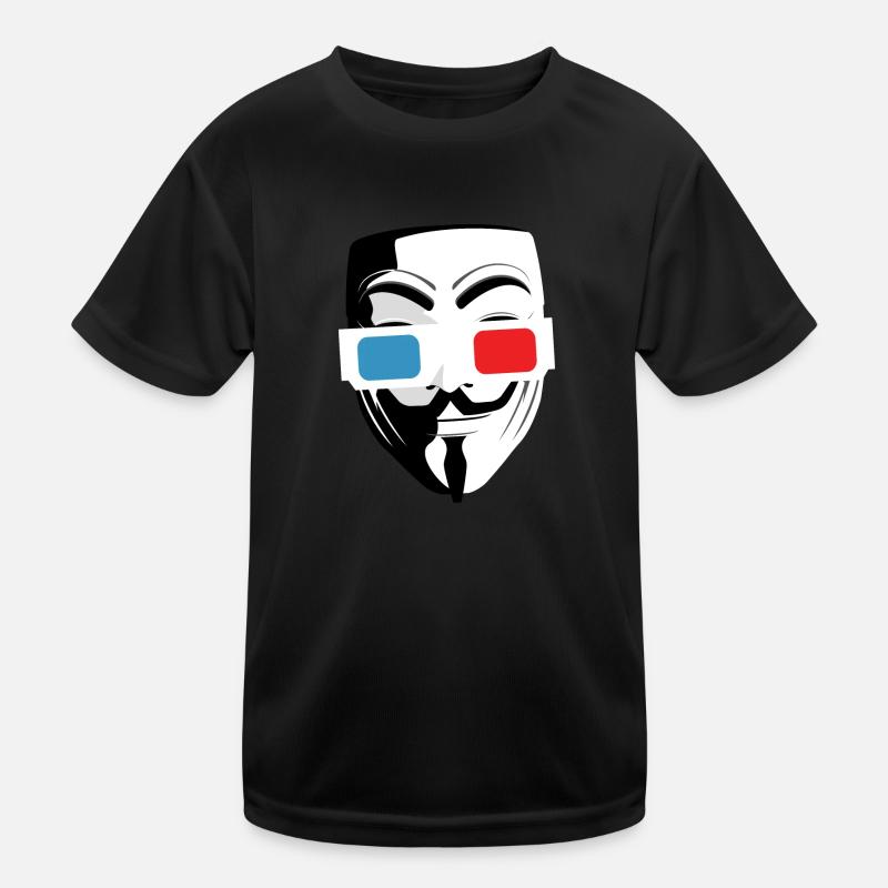 3D cinema glasses mask Kids Functional T-Shirt