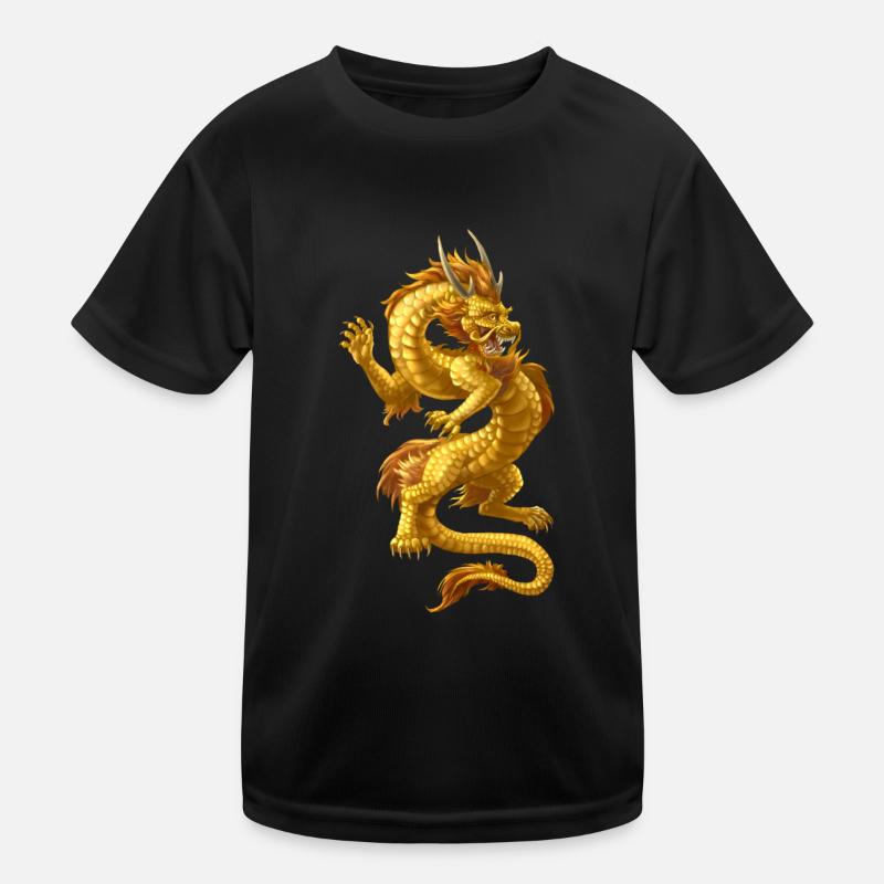 chinesischer Drache - Kids Functional T-Shirt - black