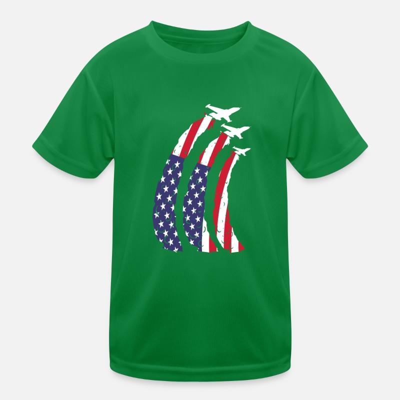 Avions drapeau américain T-shirt sport Enfant