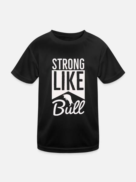 Strong Like Bull - Routine d’entraînement - T-shirt sport Enfant - noir - Devant