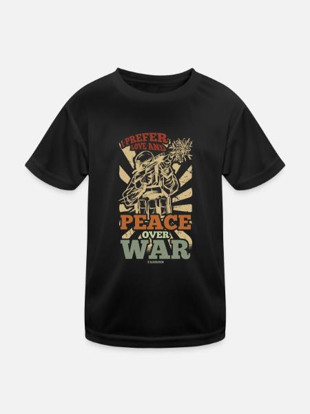 I prefer peace and love - Kids Functional T-Shirt - black - Front