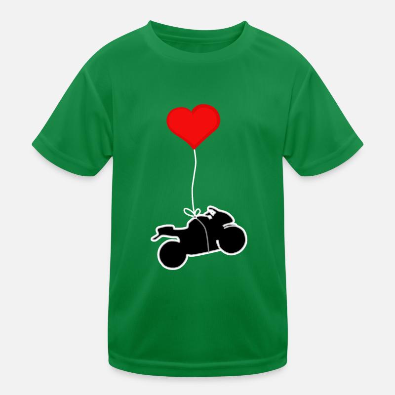 Motorrad mit Herz Kinder Funktions-T-Shirt