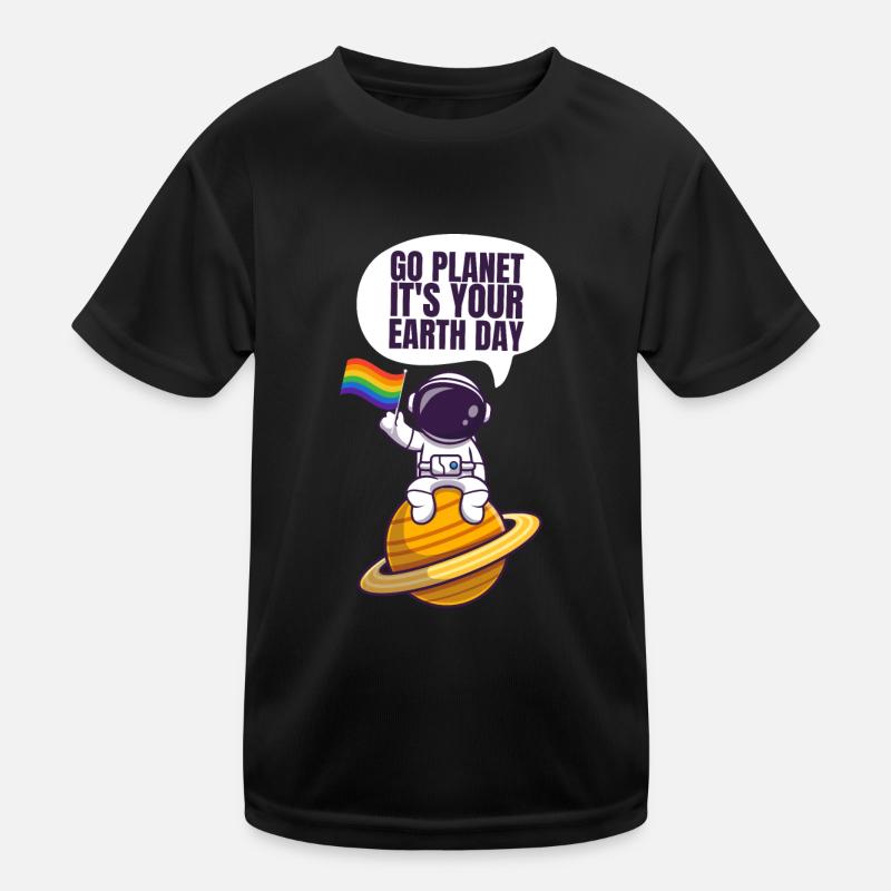 Go Planet It's Your Earth Day Rainbow Kinder Funktions-T-Shirt