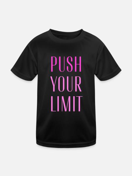 PUSH YOUR LIMIT - Kinder Funktions-T-Shirt - Schwarz
