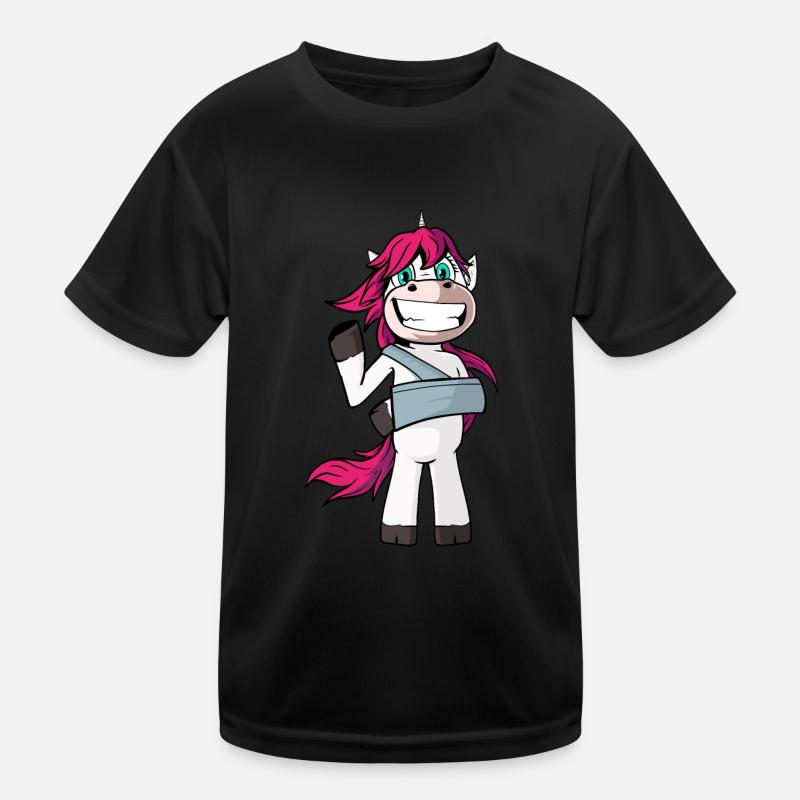 Verletztes Einhorn Kinder Funktions-T-Shirt