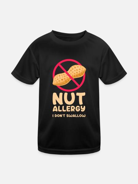 Allergie aux noix que je n’avale pas - T-shirt sport Enfant - noir - Devant