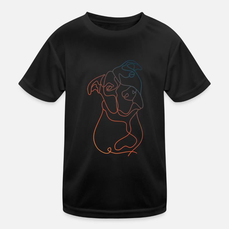 FARBE LINEAR MINIMALIST PITBULL Kinder Funktions-T-Shirt