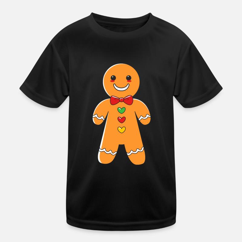 Gingerbread Man Gingerbread Heart Gingerbread Snacking Kids Functional T-Shirt