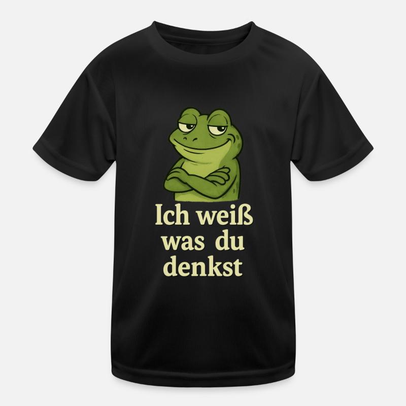 Frog grinning I know what you're thinking Kids Functional T-Shirt
