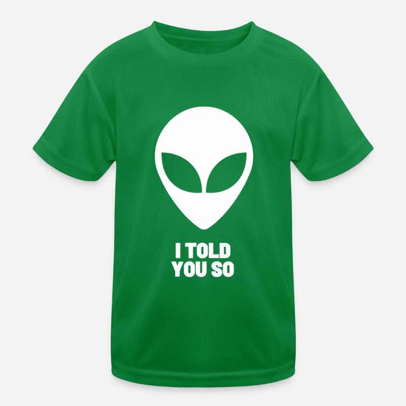 White alien - Conspiracy theory fan - Funny Kids Functional T-Shirt