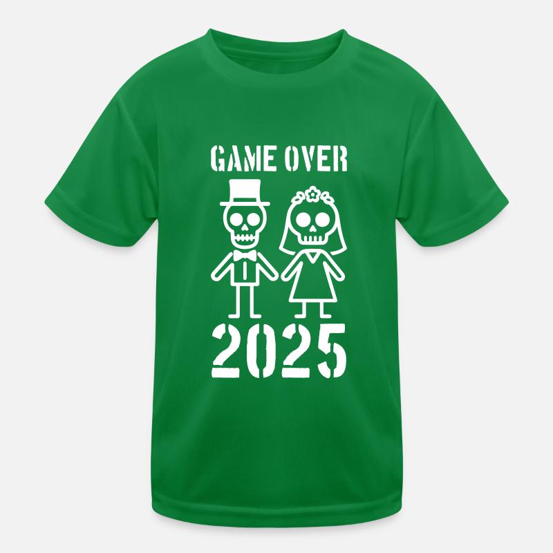 Game Over 2025 Hochzeit Ehepaar Kinder Funktions-T-Shirt