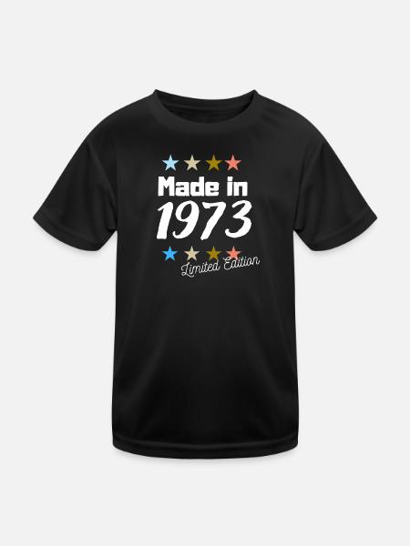 Made in 1973 Limited Edition Jahrgang Geburtstag - Kinder Funktions-T-Shirt - Schwarz - Vorne