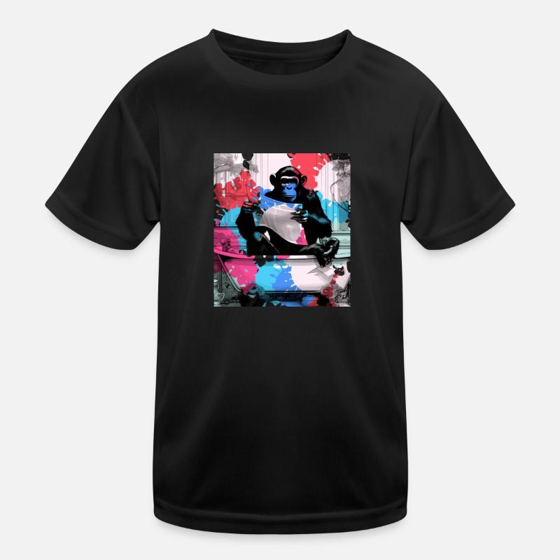 Affe, Graffiti, Badezimmer, Bad, Malerei, bunt Kinder Funktions-T-Shirt