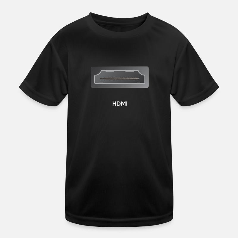Get Connected-Serie - Teil 7: HDMI - Kinder Funktions-T-Shirt - Schwarz