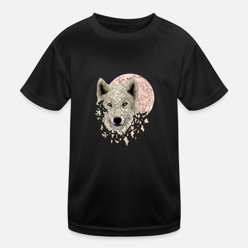 Wolf weiß Kinder Funktions-T-Shirt