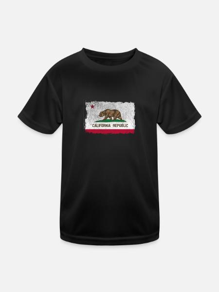 California Republic - Vintage - T-shirt sport Enfant - noir - Devant