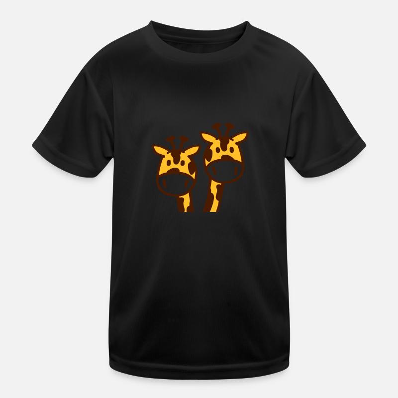 Giraffe - Kinder Funktions-T-Shirt - Schwarz