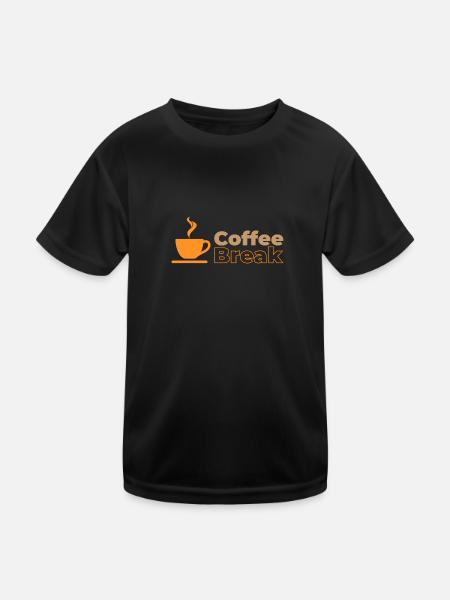 Pause-café - T-shirt sport Enfant - noir - Devant