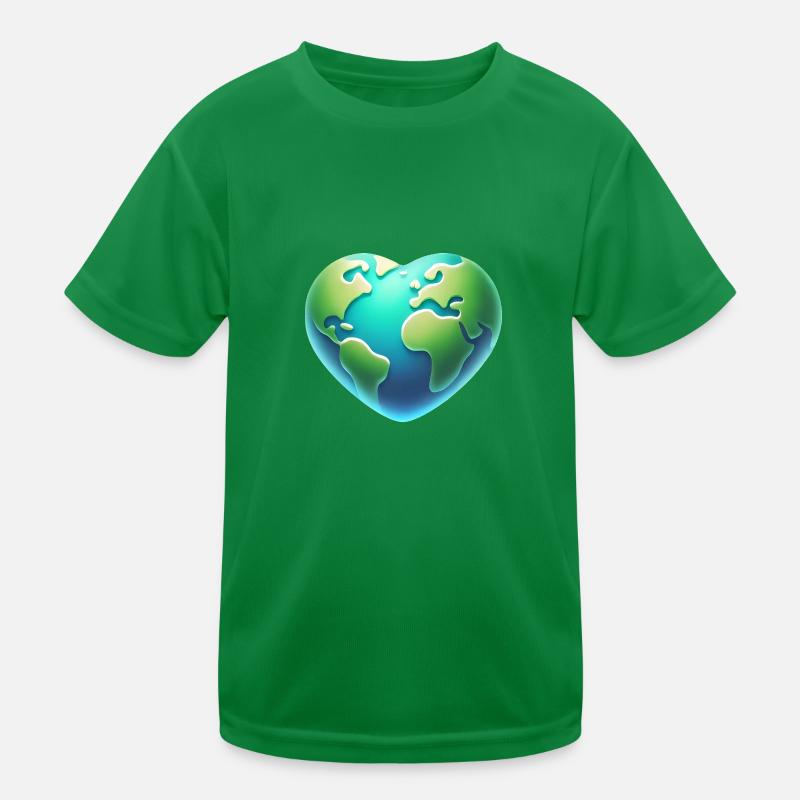 Éco-conception de la Terre en forme de cœur T-shirt sport Enfant