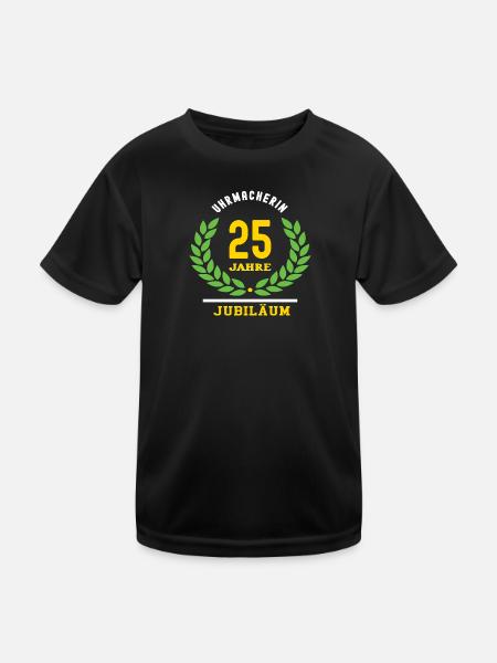 Uhrmacherin Jubiläum 25 Jahre 25 jähriges Jubi - Kinder Funktions-T-Shirt - Schwarz - Vorne
