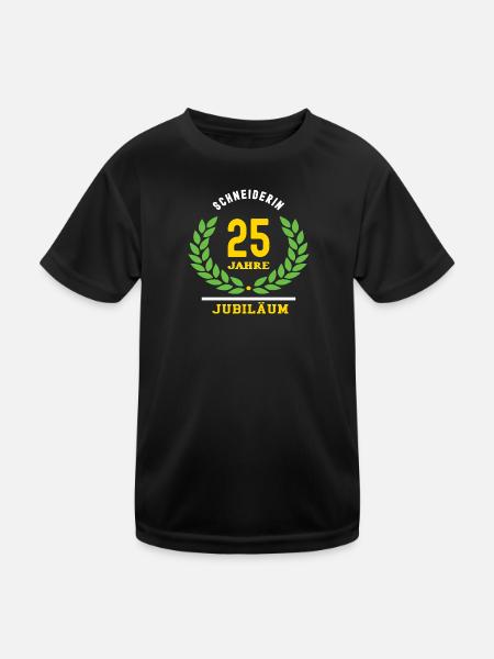 Schneiderin Jubiläum 25 Jahre 25 jähriges Jubi - Kinder Funktions-T-Shirt - Schwarz - Vorne