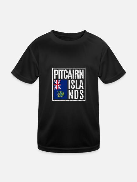 Pitcairninseln - Kinder Funktions-T-Shirt - Schwarz - Vorne