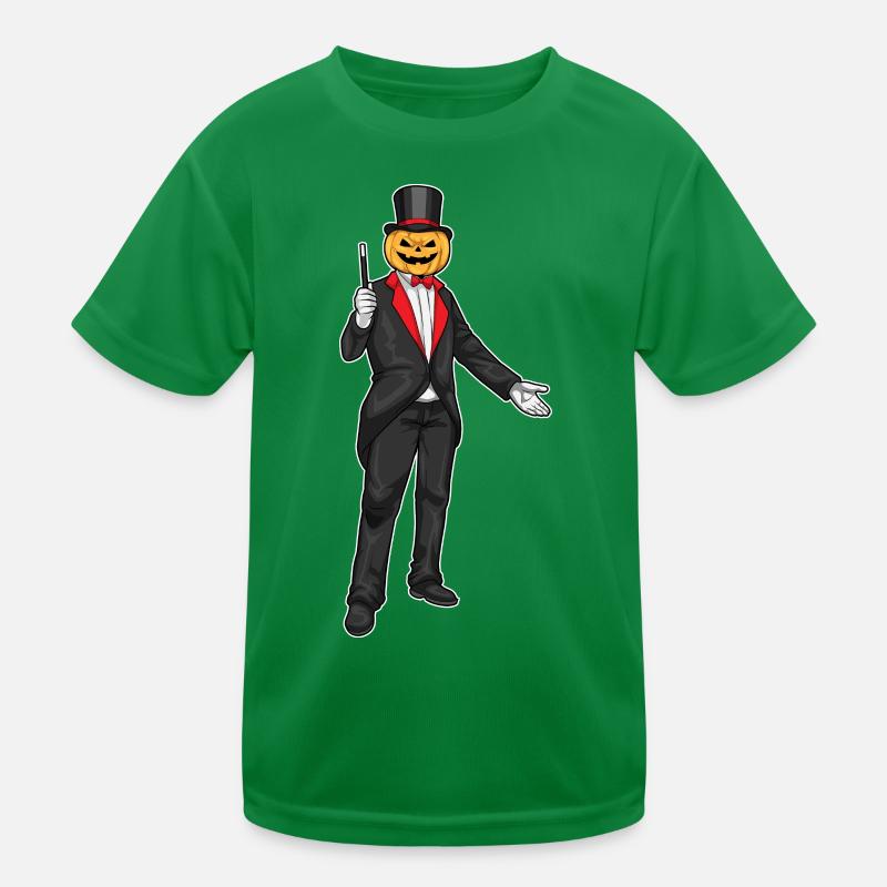 Jack O'Lantern Halloween Wizard Kids Functional T-Shirt