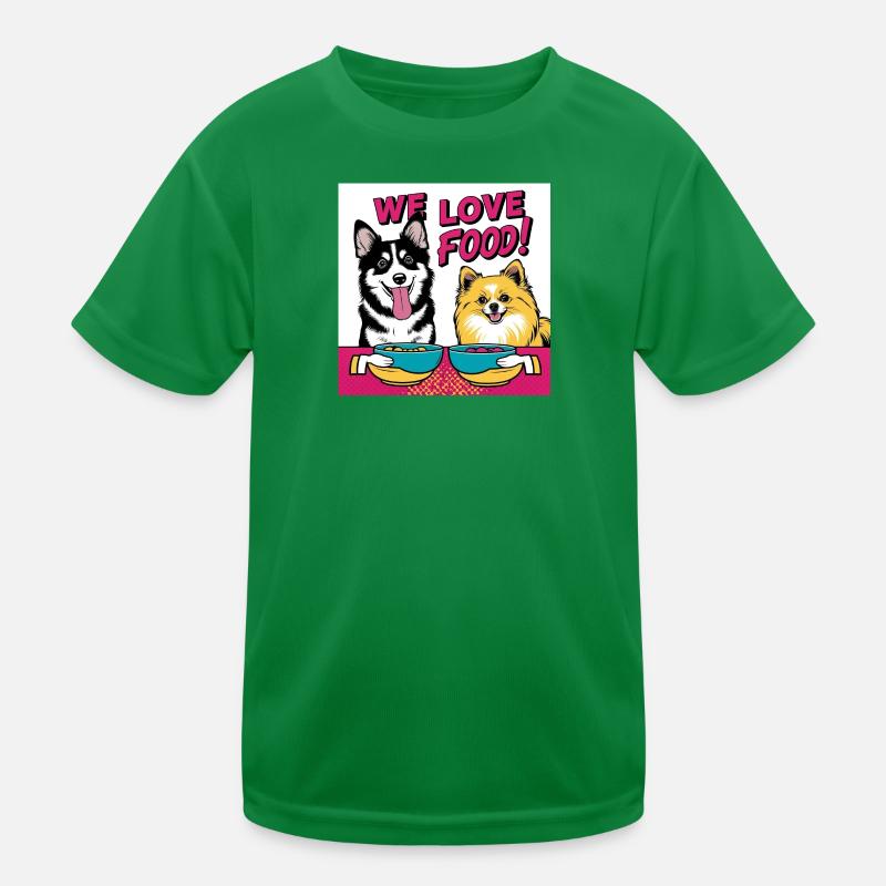 Chiens comiques - Nous aimons la nourriture T-shirt sport Enfant