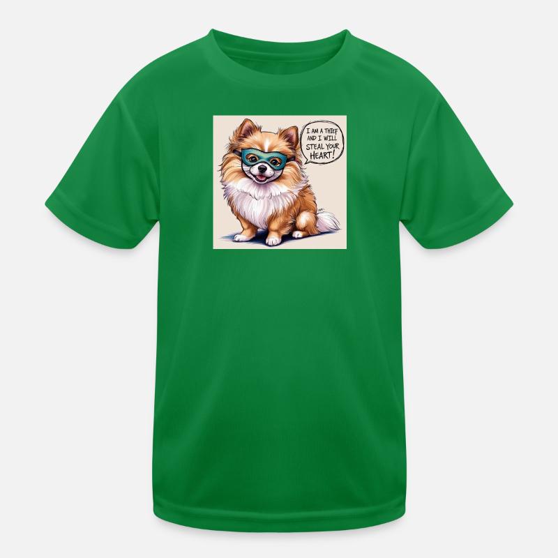 Pomeranian Dog "I am a thief" Kids Functional T-Shirt