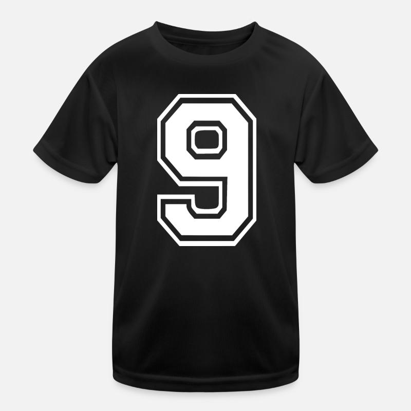 9 - Kinder Funktions-T-Shirt - Schwarz