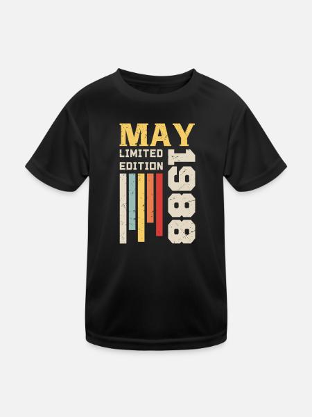 Mai 1988 - Cadeau anniversaire né en Mai 1988 Mai - T-shirt sport Enfant - noir - Devant