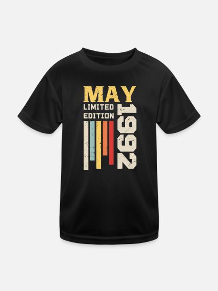 May 1992 - Birthday gift born in May 1992 May - Kids Functional T-Shirt - black - Front