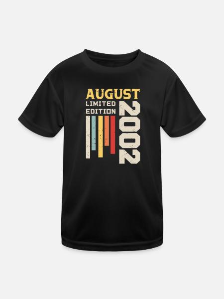 Août 2002 - Cadeau anniversaire Août 2002 Août - T-shirt sport Enfant - noir - Devant