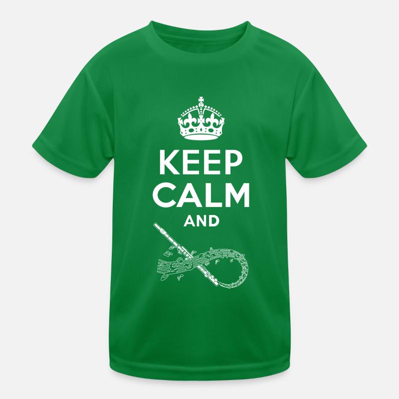 Keep Calm - Querflöte Kinder Funktions-T-Shirt