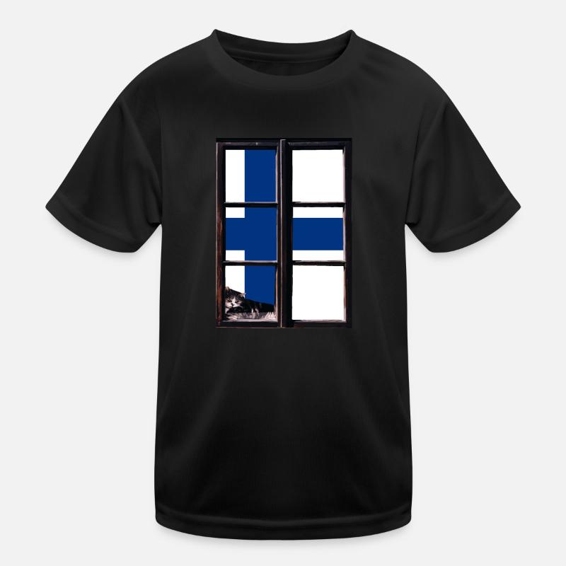 Finlande Drapeau Suomi Drapeau finlandais utilisé Look T-shirt sport Enfant