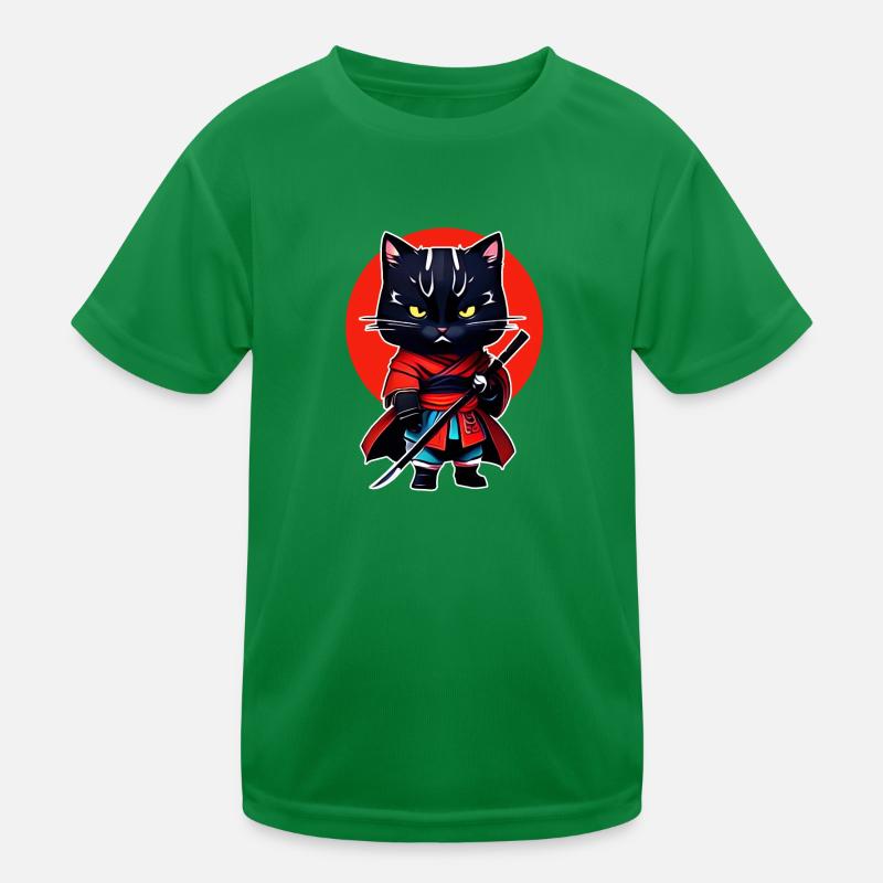 Chat samouraï T-shirt sport Enfant