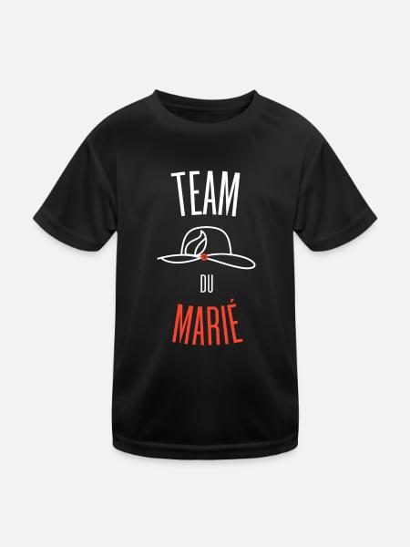 Team des Bräutigams - Kinder Funktions-T-Shirt - Schwarz - Vorne