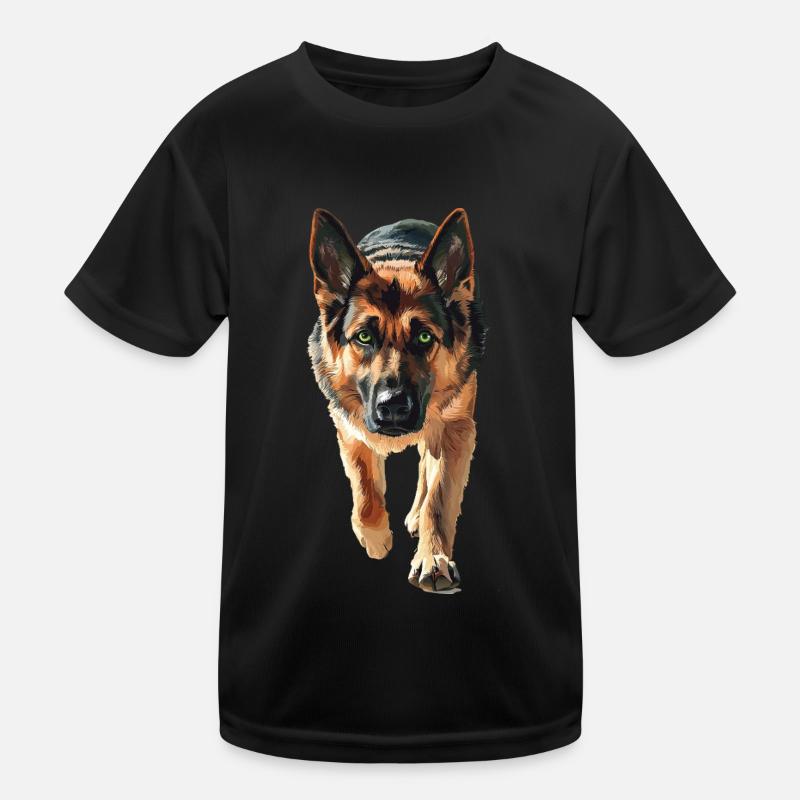 Deutscher Schäferhund - Kinder Funktions-T-Shirt - Schwarz
