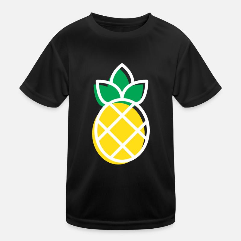 Ananas - Kinder Funktions-T-Shirt - Schwarz