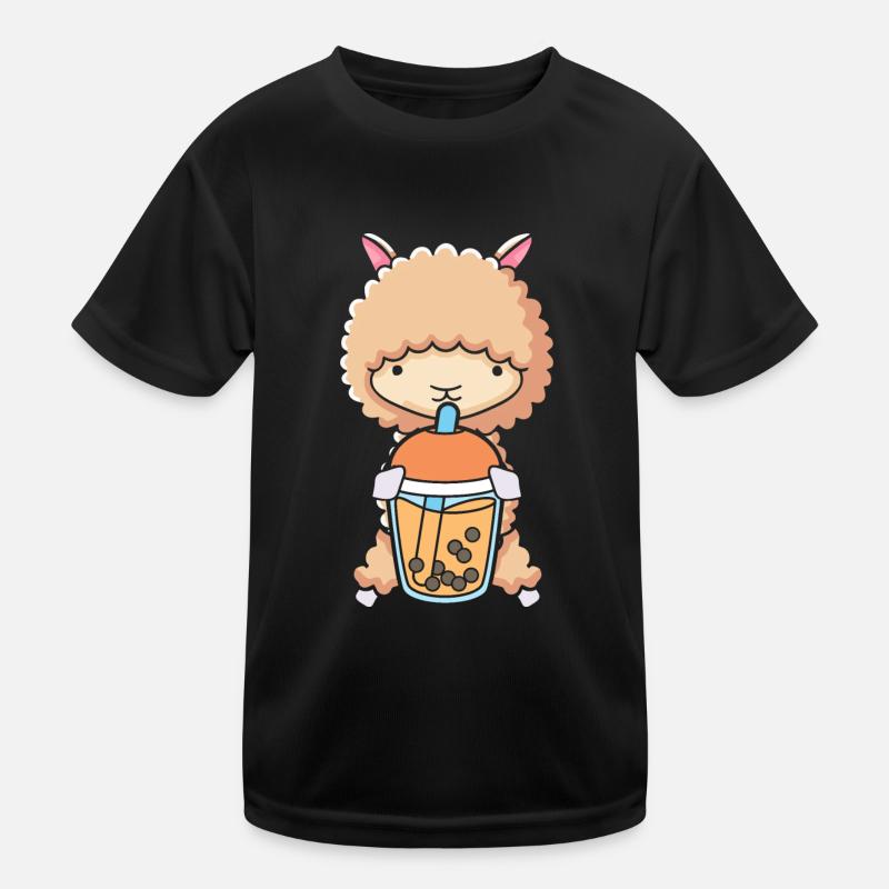 Bubble Milk Tea Llama drinks Boba milk tea Kids Functional T-Shirt
